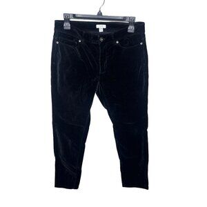 J.jill Women's Black Velvet Cropped Pants Size 6 in Black
